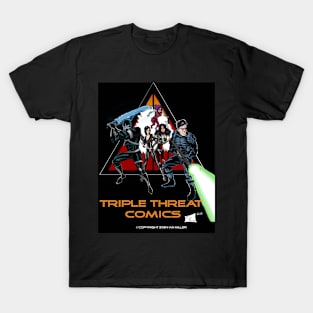 Triple Threat Comics Logo with Codename: Hunter T-Shirt